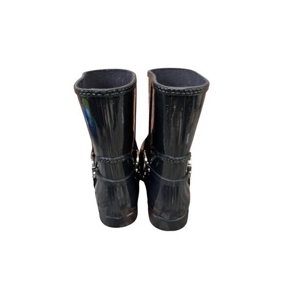 Michael Kors Women's Black Glossy Rain Harness Boots Size 9  Waterproof - Picture 3 of 10